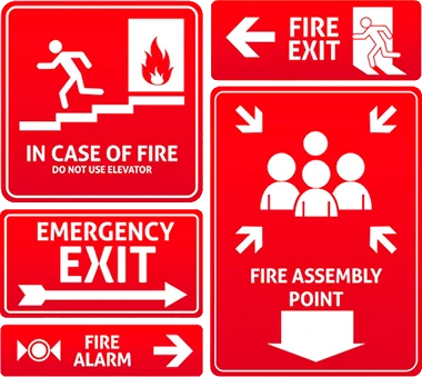 Placas de sinalização de emergência